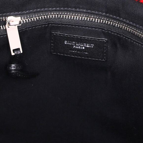 SAINT LAURENT PARIS NS Rive Gauche Tote Bag 632539 Black Red Wool - Picture 5 of 8